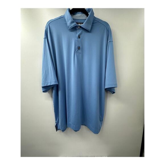 Footjoy Men's Blue Performance ProDry Solid Lisle Golf Athletic Polo Size XL - Picture 1 of 5